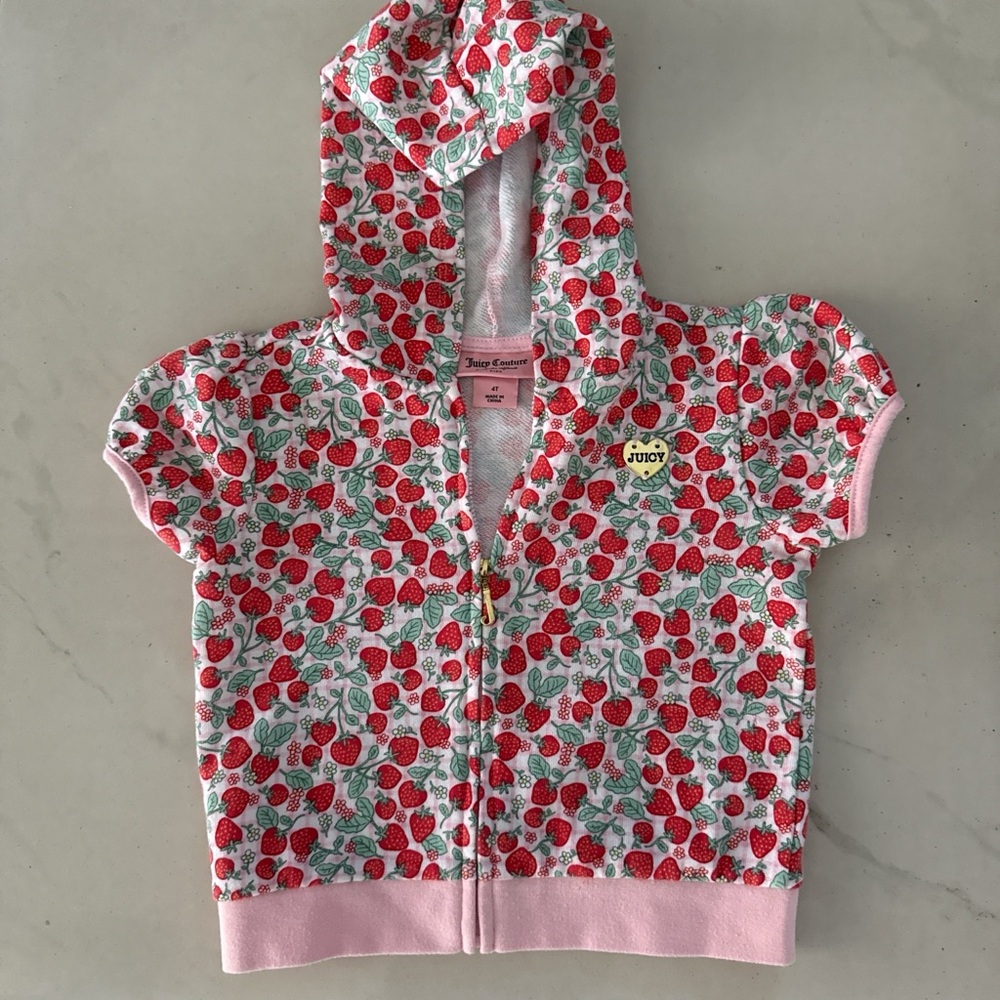 Kidcore Juicy Couture Kids Strawberry Print Hoodie: Size 4T